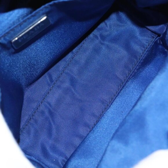PRADA Pouch Nylon Blue Silver Auth 88220V - Picture 11 of 16